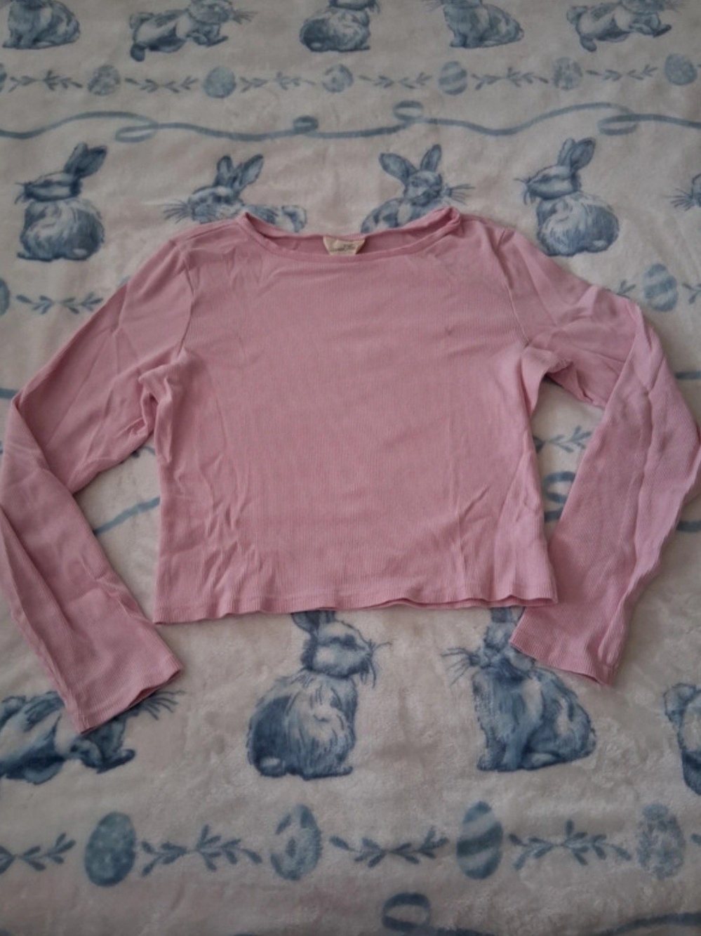 Universal Thread Pink Ribbed Long-Sleeve Top - Picture 2 of 4